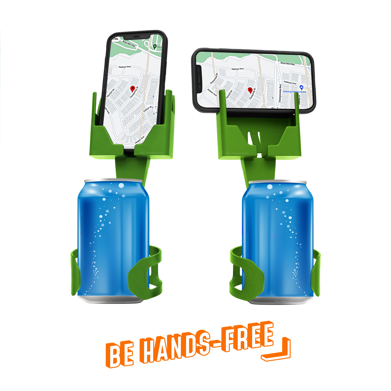 Cell Phone Seat comes in a green 2-pack and is the best hands free cell phone holder