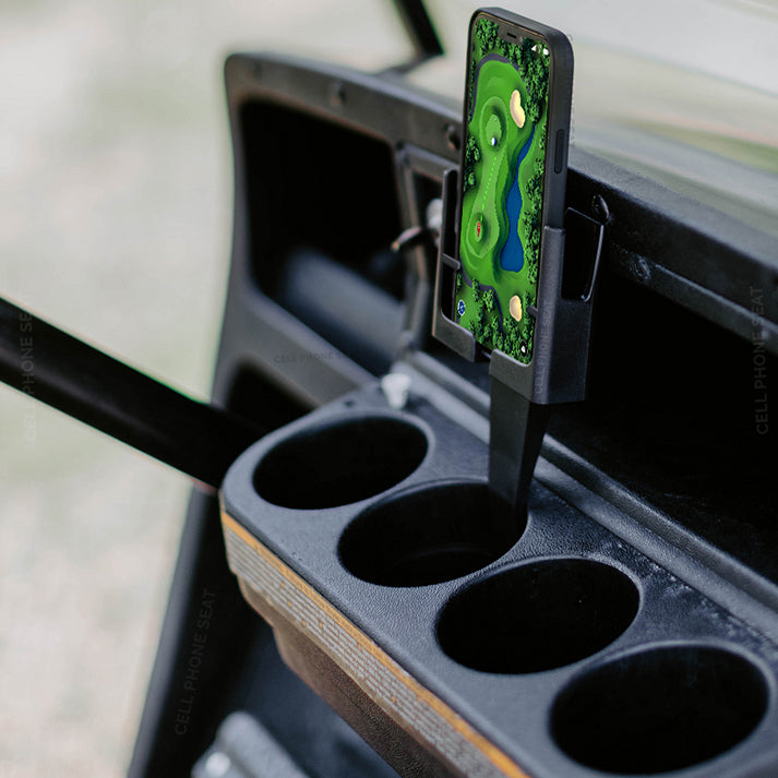 Golf cart cell phone mount