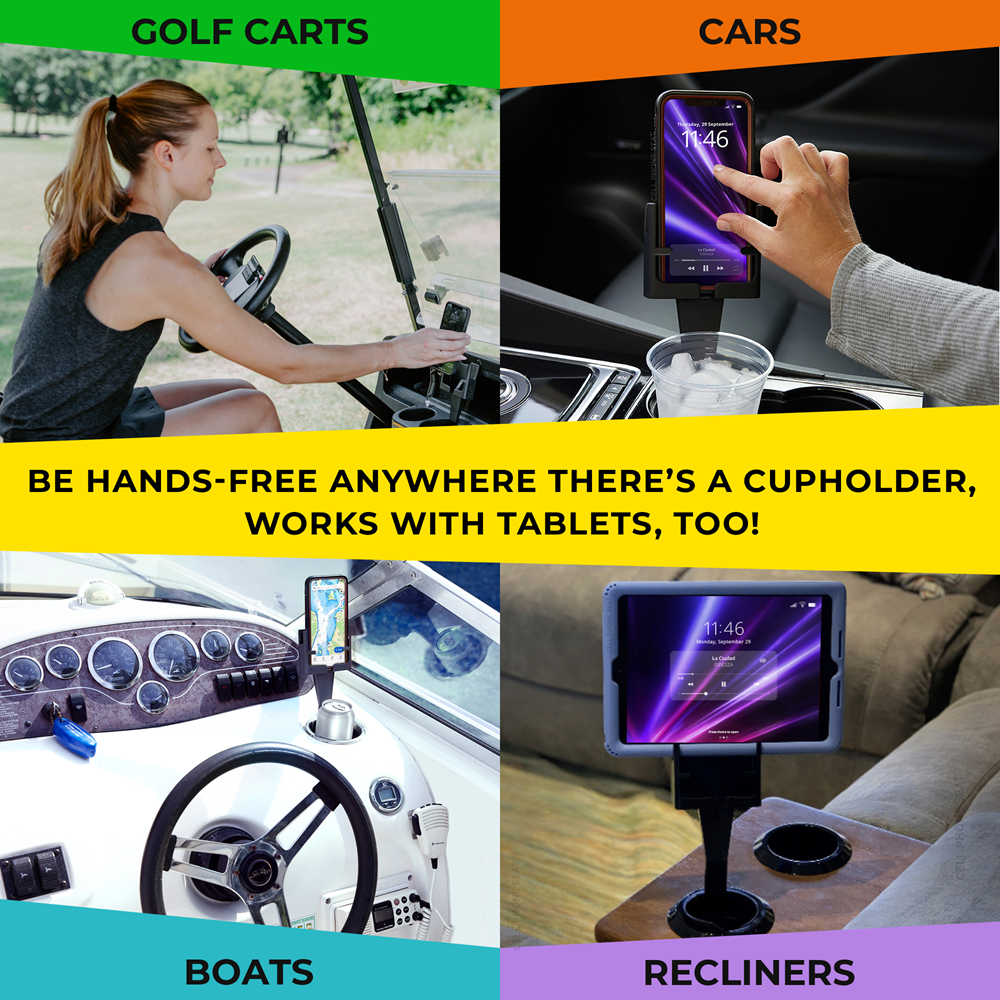Use Cell Phone Seat anywhere and be hands-free!