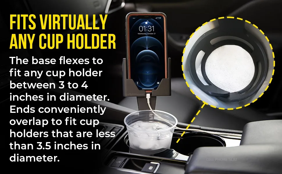 Cell Phone Seat in different cup holders