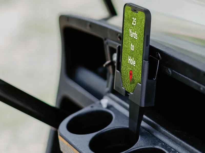 Cell Phone Seat standing in a cup holder, nothing attached