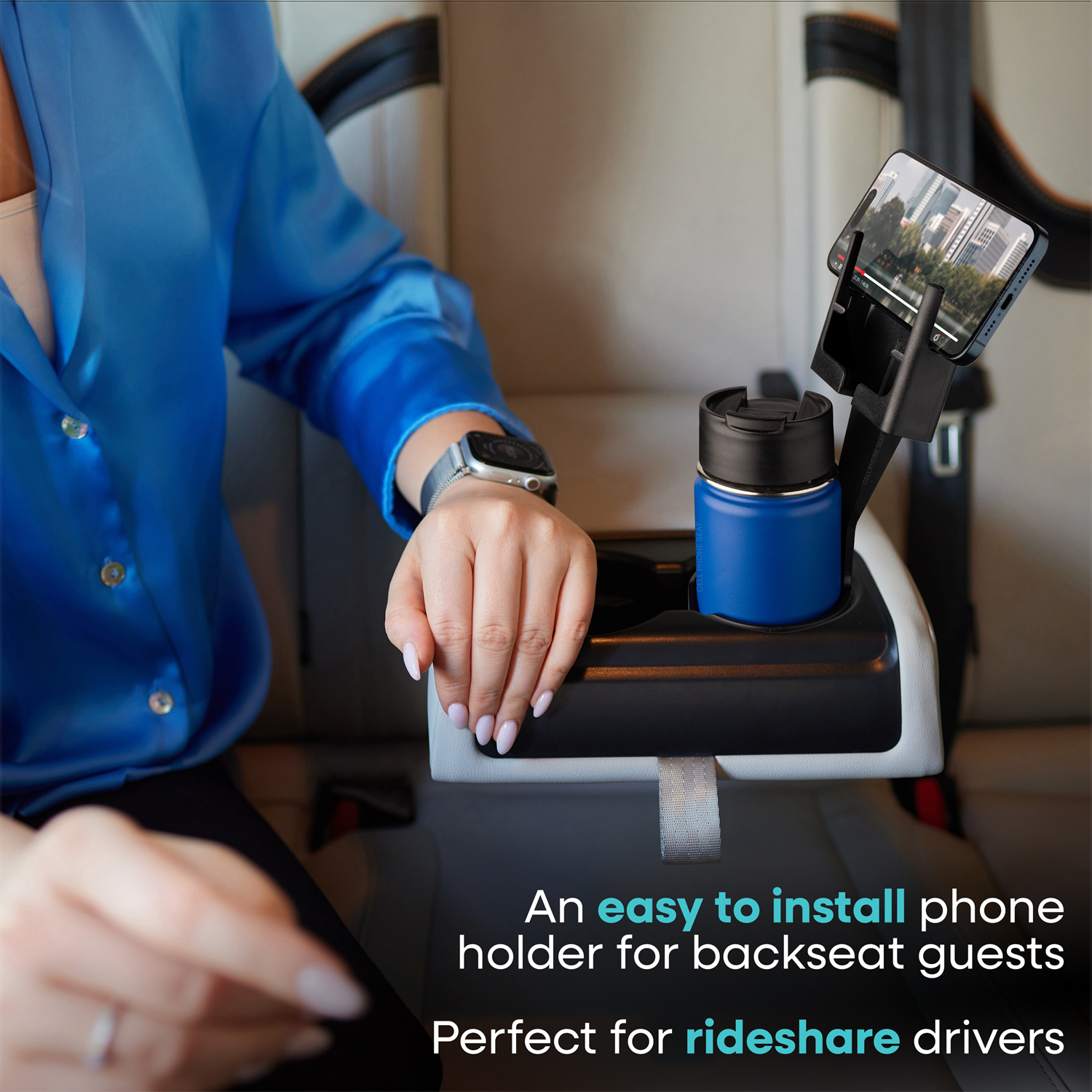 Backseat Phone Holder for Rideshare Drivers