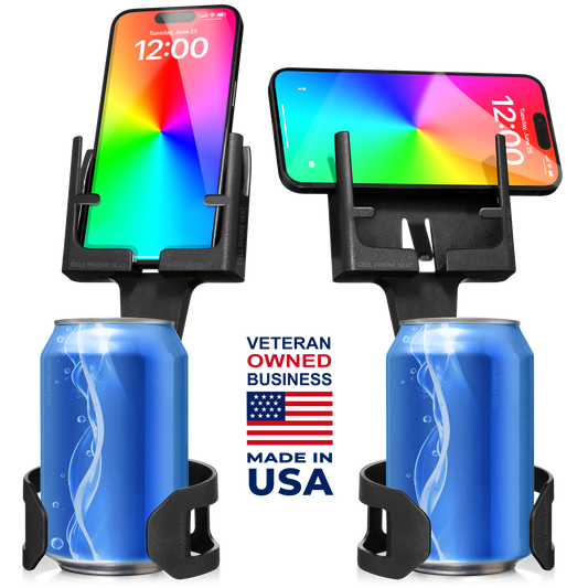 Black 2 Pack hands free cup holder cell phone mount for car