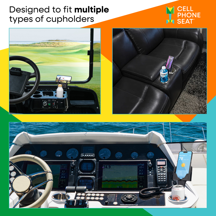 Cell Phone Seat Designed to Fit Multiple Cupholders Car Phone Mount