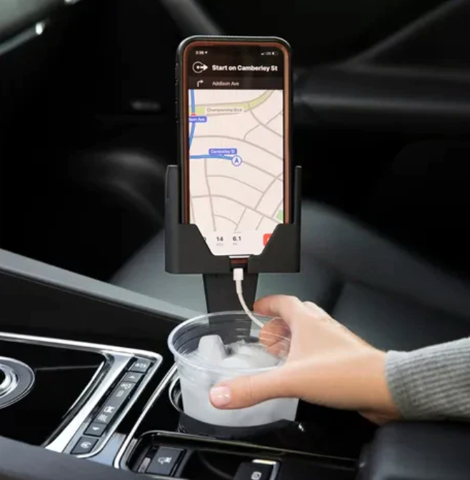Cell Phone Seat conveniently fits your cellphone in the cup holder